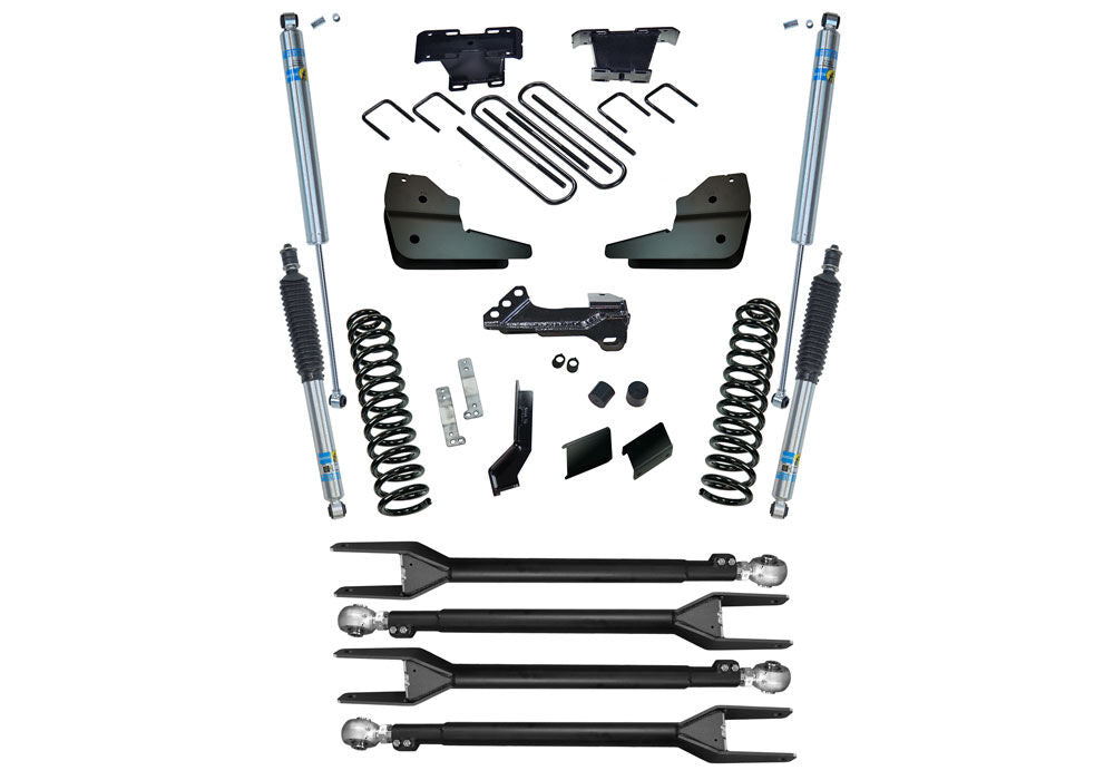 4 Inch 4-Link Lift Kit 2023-2025 Ford F-250/F-350 4WD Diesel Engine with Bilstein 5100 Shocks Will Not work with Auto Leveling Headlight Function Superlift-2