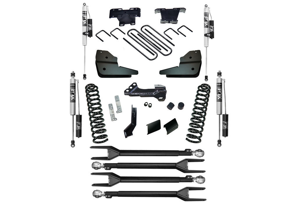 4 Inch 4-Link Lift Kit 2023-2025 Ford F-250/F-350 4WD Diesel Engine with Fox 2.0 Reservoir Shocks Will Not work with Auto Leveling Headlight Function Superlift-2