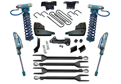 4 Inch 4-Link Lift Kit 2023-2025 Ford F-250/F-350 4WD Diesel Engine with King Front Coilovers and King Reservoir Rear Shocks Will Not work with Auto Leveling Headlight Function Superlift-2