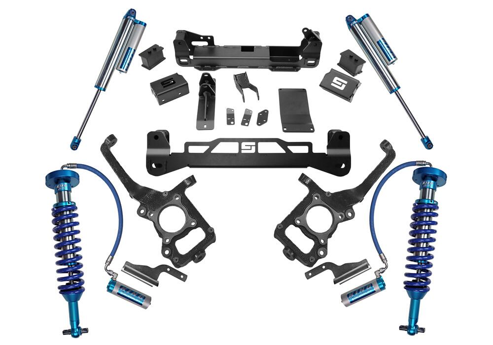 6 Inch King Edition Lift Kit 2021-2024 Ford F-150 non-Raptor 4WD without Tremor Package with King Front Coil Overs and King Reservoir Rear Shocks Superlift-2