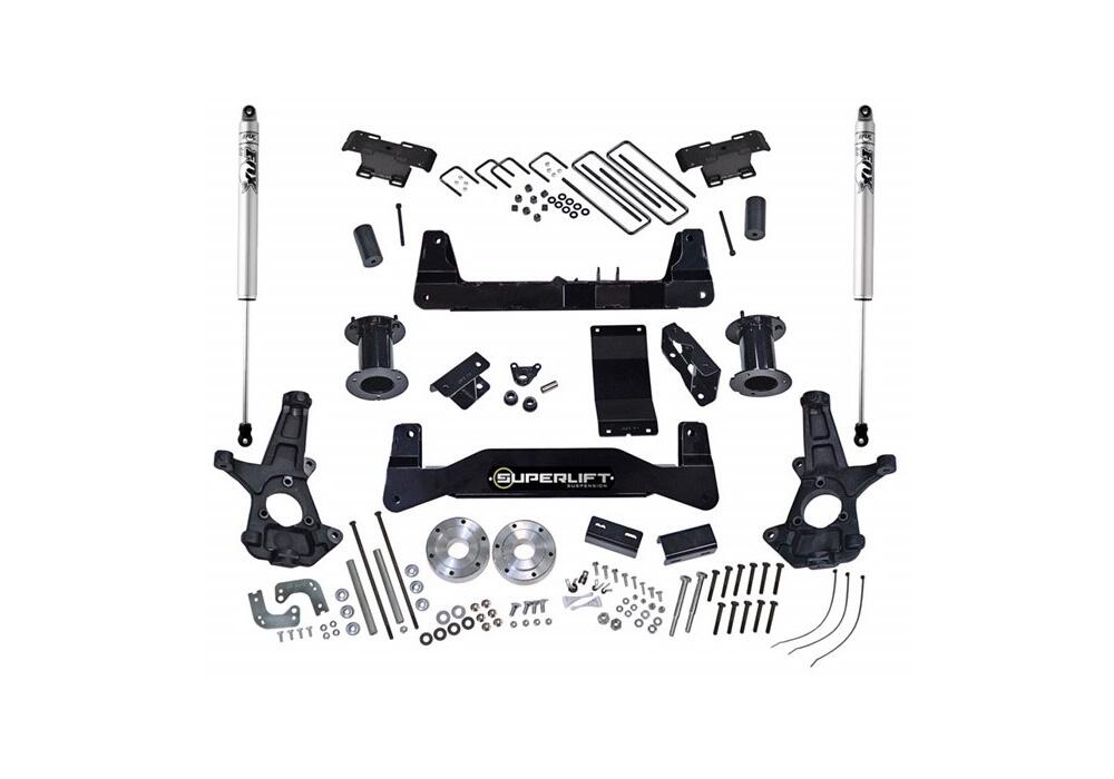 6.5 Inch Lift Kit 2014-2016 Chevy Silverado and GMC Sierra 1500 4WD with Cast Steel Control Arms with Shocks Superlift-4