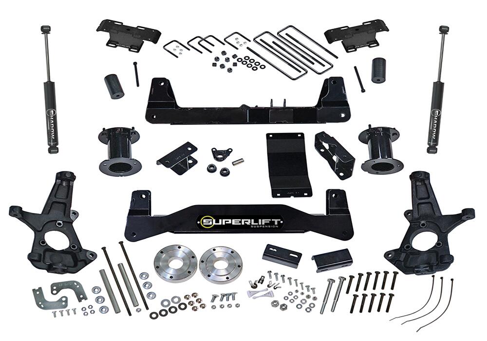 6.5 Inch Lift Kit 2014-2016 Chevy Silverado and GMC Sierra 1500 4WD with Cast Steel Control Arms with Shocks Superlift-15