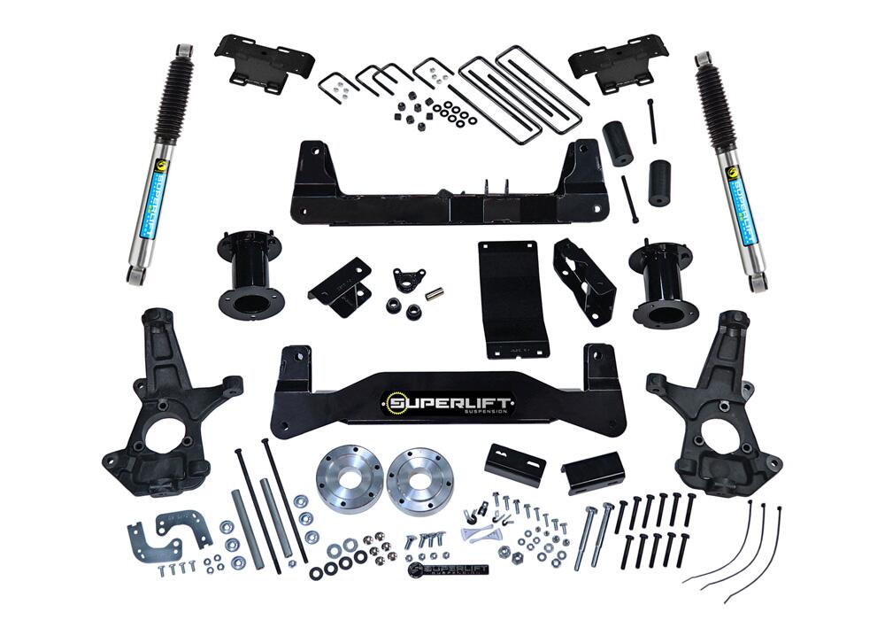 6.5 Inch Lift Kit 2014-2018 Chevy Silverado and GMC Sierra 1500 4WD with Aluminum or Stamped Steel Control Arms with Shocks Superlift-3