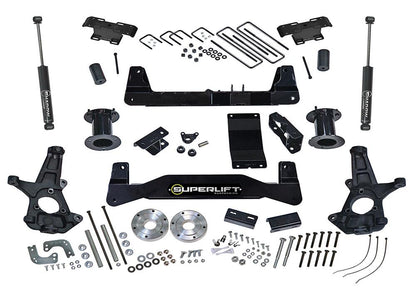 6.5 Inch Lift Kit 2014-2018 Chevy Silverado and GMC Sierra 1500 4WD with Aluminum or Stamped Steel Control Arms with Shocks Superlift-6