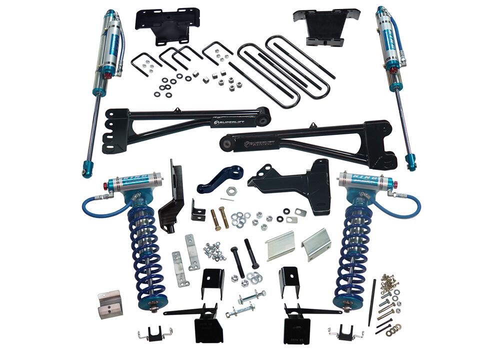 6 Inch King Edition Radius Arm Lift Kit 2017-2022 Ford F-250 and F-350 Super Duty 4WD with King Front Coilovers and King Reservoir Rear Shocks Superlift-1