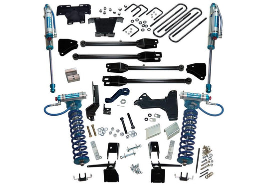 6 Inch King Edition 4-Link Lift Kit 2017-2022 Ford F-250 and F-350 Super Duty with King Front Coilovers and King Reservoir Rear Shocks 4WD Superlift-1