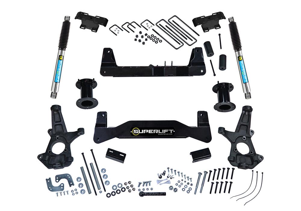 6.5 Inch Lift Kit 2007-2016 Chevy Silverado and GMC Sierra 2WD with Cast Steel Control Arms with Shocks Superlift-8