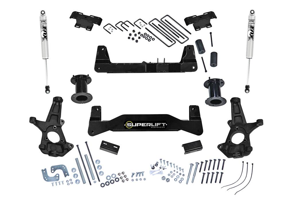 6.5 Inch Lift Kit 2007-2016 Chevy Silverado and GMC Sierra 2WD with Cast Steel Control Arms with Shocks Superlift-1