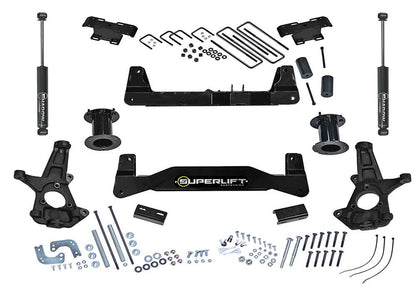 6.5 Inch Lift Kit 2014-2018 Chevy Silverado and GMC Sierra 1500 2WD with Aluminum or Stamped Steel Control Arms with Shocks Superlift-11