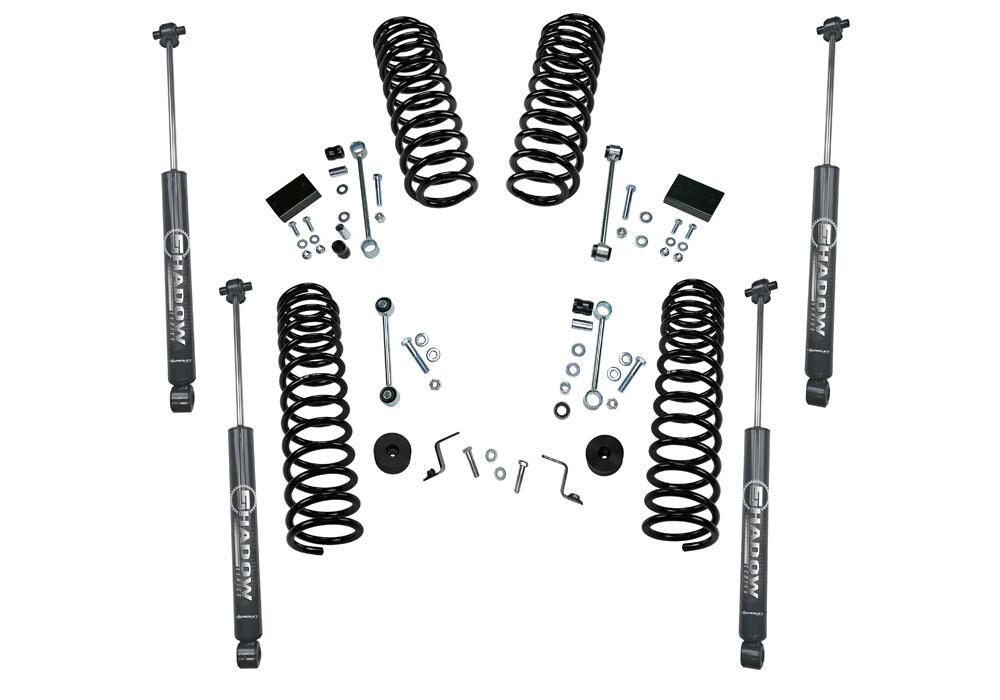 2.5 Inch Dual Rate Coil Lift Kit 2018-2025 Jeep Wrangler JL 2 Door Including Rubicon with Shadow Series Shocks Superlift