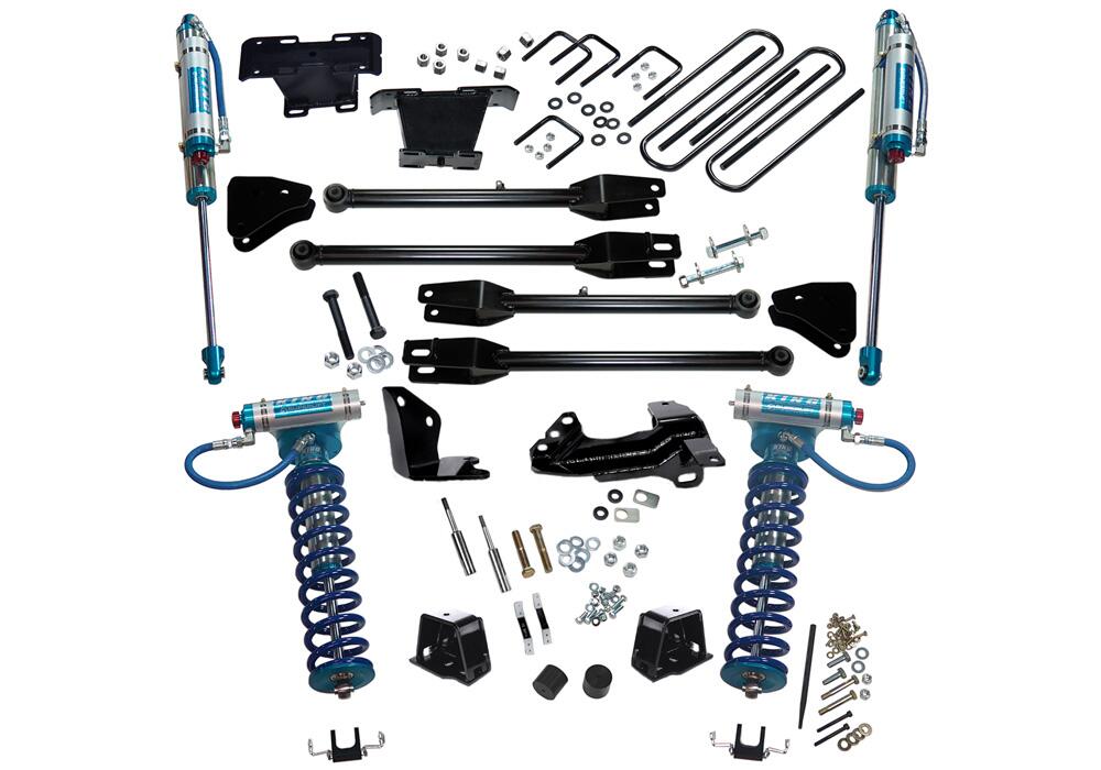4 Inch Lift Kit 2005-2007 Ford F-250 and F-350 Super Duty 4WD with a 4-Link Conversion and King Coilover and Shocks Superlift-1