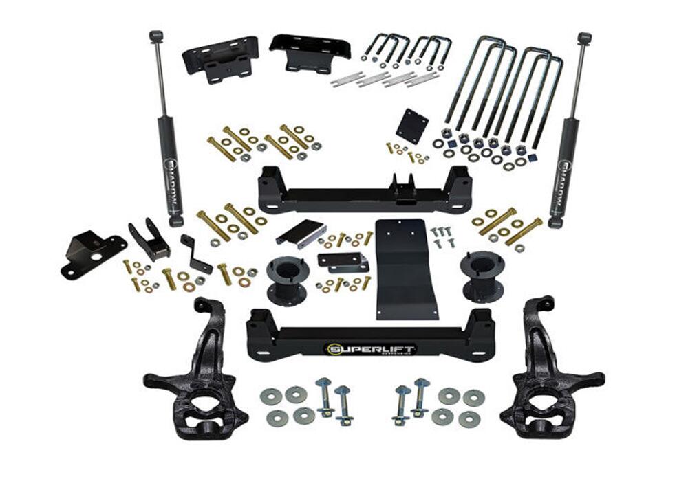 4 Inch Lift Kit 2019 (New Body Style)-2024 Chevy Silverado/GMC Sierra 1500 4WD with Aluminum or Stamped Steel Control Arms with Shocks Trailboss or AT4 Superlift-11