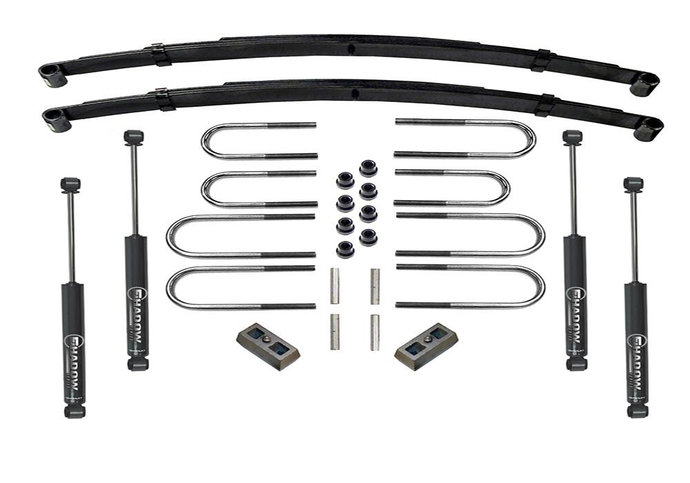 2.5 Inch Lift Kit 1973-1991 Chevy K20 and GMC K25 Suburban or 1973-1988 3/4 Ton Solid Axle Pickup 4WD Rear Block Kit with Shocks Superlift-1