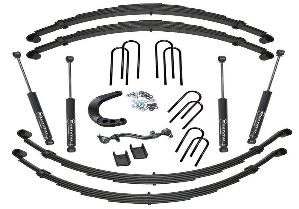 8 Inch Lift Kit 1973-1991 Chevy K20 and GMC K25 Suburban or 1973-1988 3/4 Ton Solid Axle Pickup 4WD (with 52 Inch Rear Springs) Rear Spring Kit with Shocks Superlift-1
