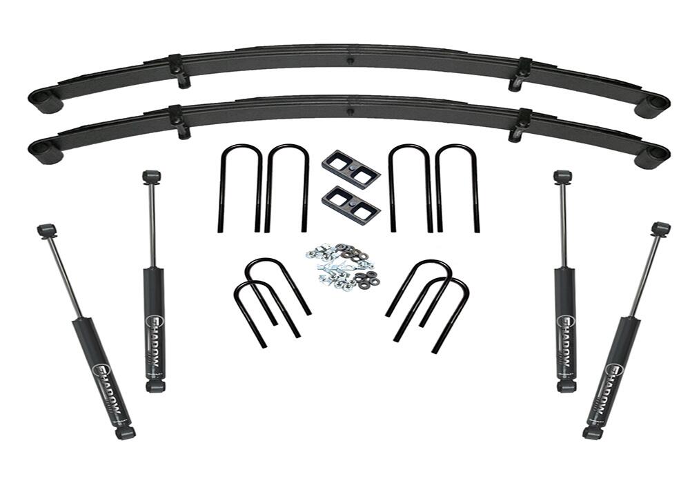 4 Inch Lift Kit 1973-1991 Chevy or GMC Suburban 3/4 Ton Solid Axle 4WD Only Rear Block Kit with Shocks Superlift-1
