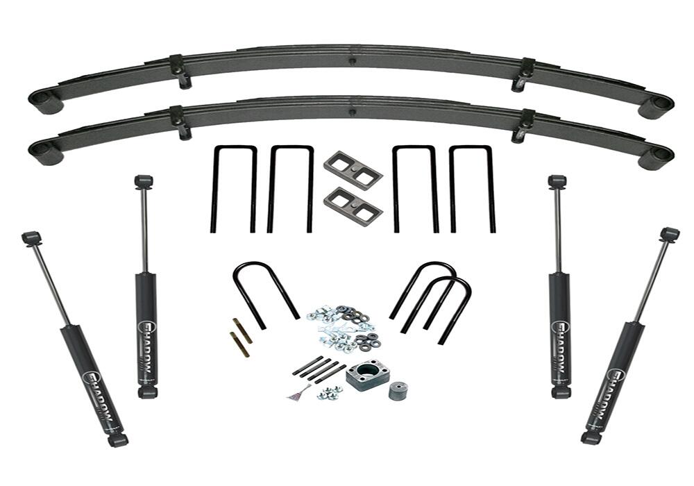 3.5 Inch Lift Kit 1973-1987 Chevy K30 or GMC K35 Small Block Engine Only Rear Block Kit with Shock Superlift-1
