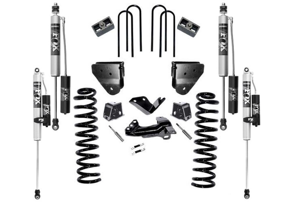 4 Inch Lift Kit 2005-2007 Ford F-250/350 4WD Diesel Engine without 4-Link Conversion without Radius Arms with Fox 2.0 Reservoir Shocks Superlift