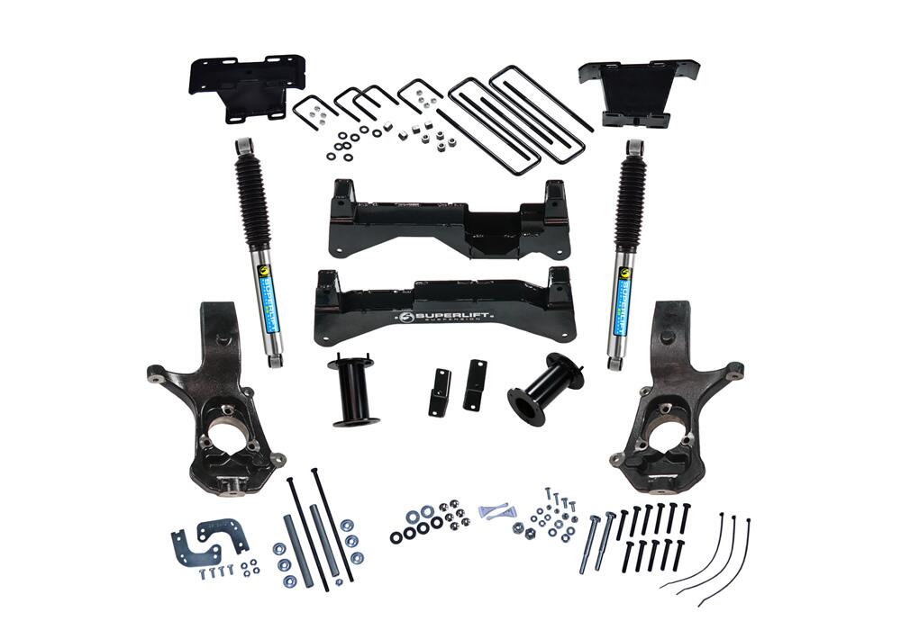 8 Inch Lift Kit 2007-2016 Chevy Silverado and GMC Sierra 2WD with Cast Steel Control Arms with Shocks Superlift-1