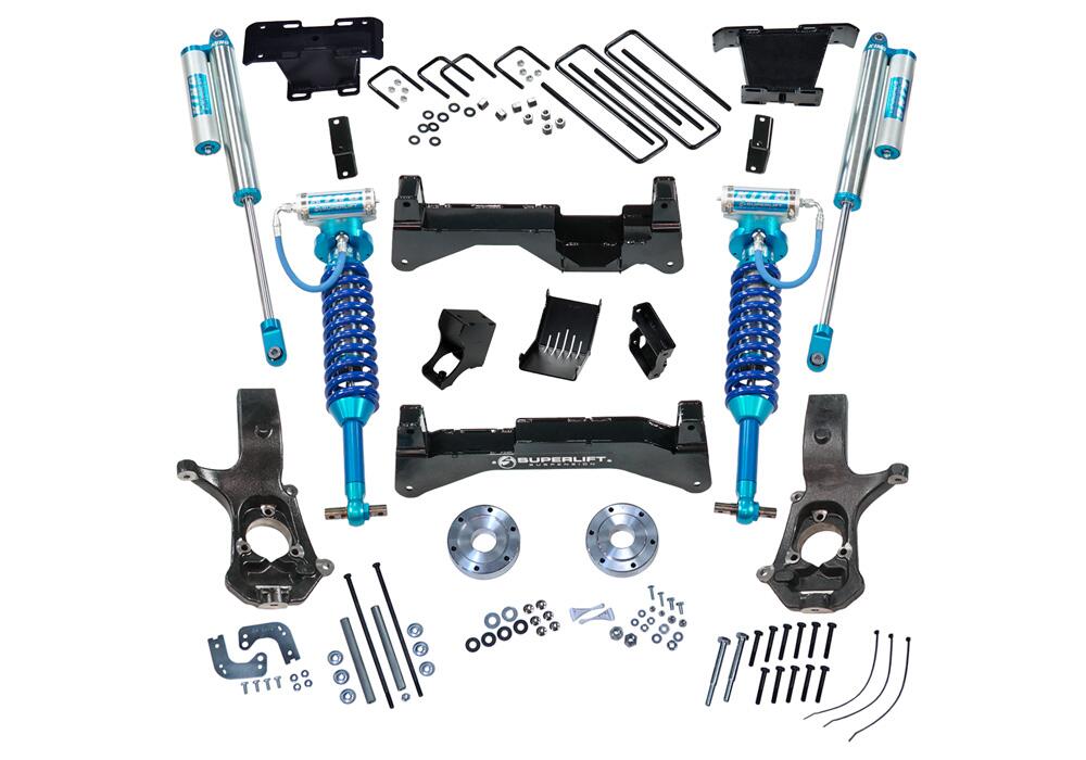8 Inch Lift Kit 2007-2016 Chevy Silverado and GMC Sierra 4WD with Factory Cast Steel Control Arms with King Coilovers and Shocks Superlift-2