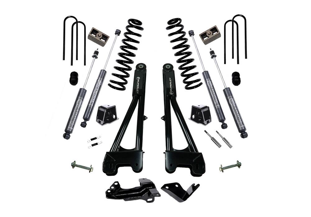 4 Inch Lift Kit 2005-2007 Ford F-250 and F-350 Super Duty 4WD Diesel Engine with Replacement Radius Arms and Shocks Superlift-1