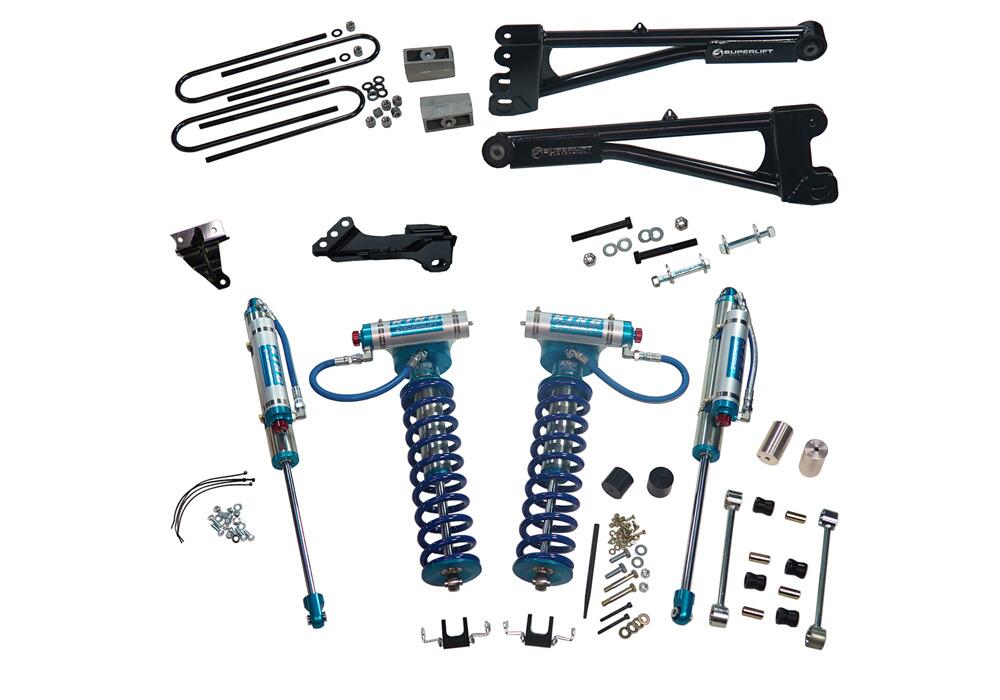 4 Inch Lift Kit 2008-2010 Ford F-250 and F-350 Super Duty 4WD Diesel Engine with Replacement Radius Arms and Shocks Superlift-1