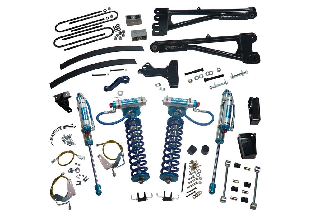 6 Inch Lift Kit 2008-2010 Ford F-250 and F-350 Super Duty 4WD with Replacement Radius Arms, King Coilovers and King rear Shocks Superlift-1