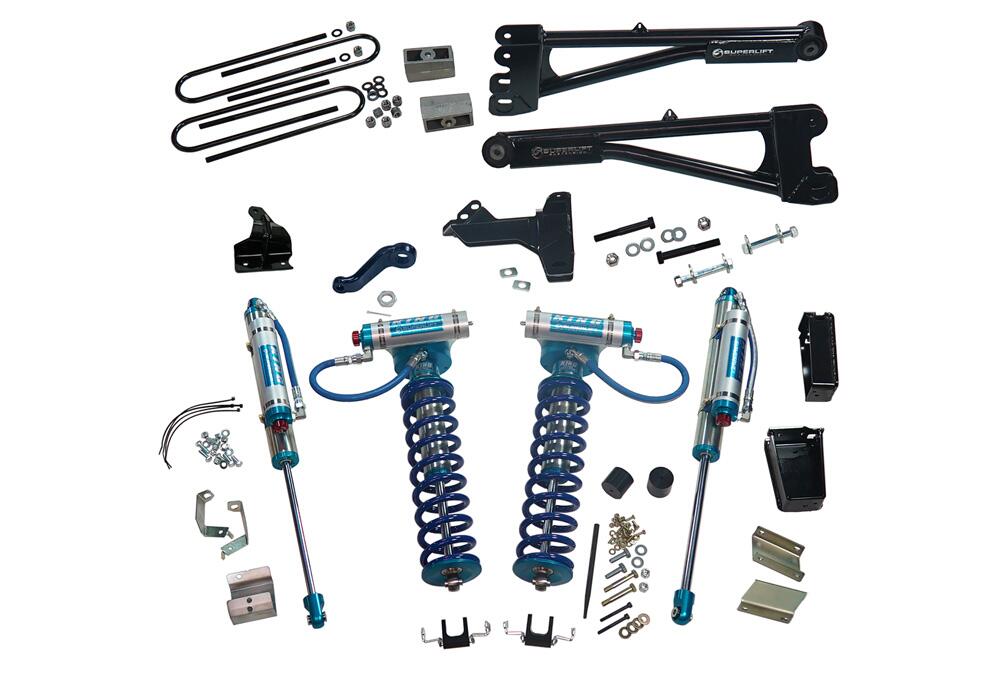 6 Inch Lift Kit 2011-2016 Ford F-250 and F-350 Super Duty 4WD with Replacement Radius Arms, King Coilovers and King rear Shocks Superlift-1