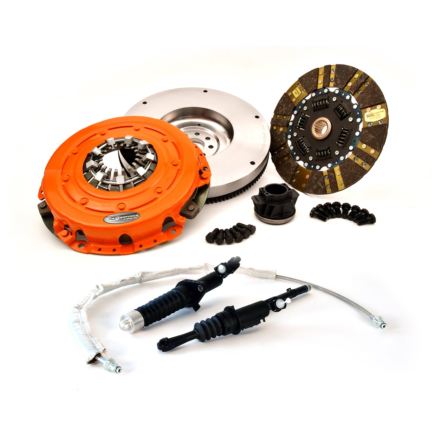 High Performance Clutch and Flywheel Kit 127 Tooth Gear 8 Bolt Crank 494 ft/lbs Capacity 10.4 Inch Diameter 21-Spline Fits Jeep Gladiator and Wrangler 3.6L Dual Friction Centerforce