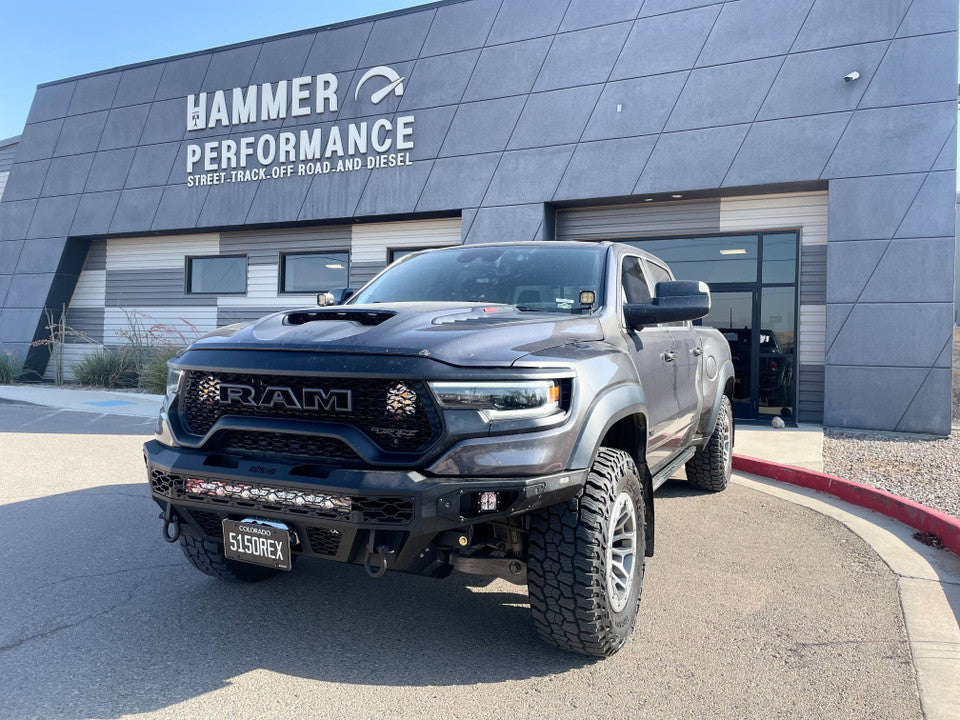 Freedom Front Bumper Base For 2021-2024 Ram 1500 TRX Winch Mount Sensor Cutouts Without Mesh Grill No Camera Harness Bodyguard Bumpers-3