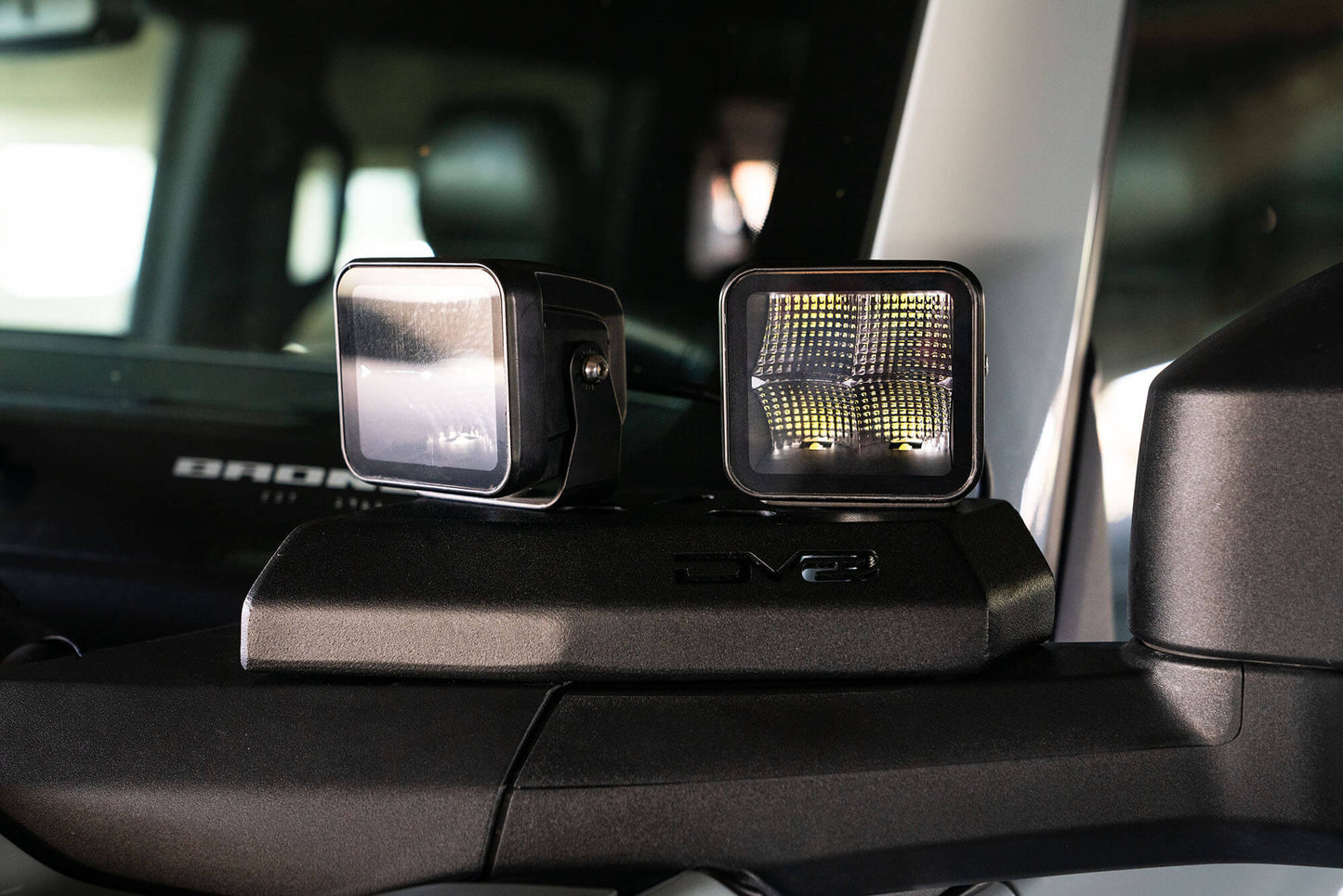 2021 2024 Ford Bronco A Pillar Pod Light Mounts DV8 Offroad-14