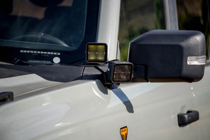 2021 2024 Ford Bronco A Pillar Dual Light Pod Drop Mounts DV8 Offroad-6