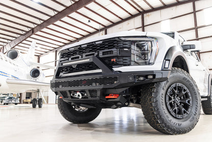 Freedom Front Bumper Baja For 2021-2025 Ford Raptor Winch Mount Sensor Cutouts Without Mesh Grill With Camera Harness & Pod Bodyguard Bumpers-7