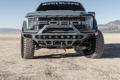 Freedom Front Bumper Baja For 2021-2025 Ford Raptor Winch Mount Sensor Cutouts Without Mesh Grill With Camera Harness & Pod Bodyguard Bumpers-2