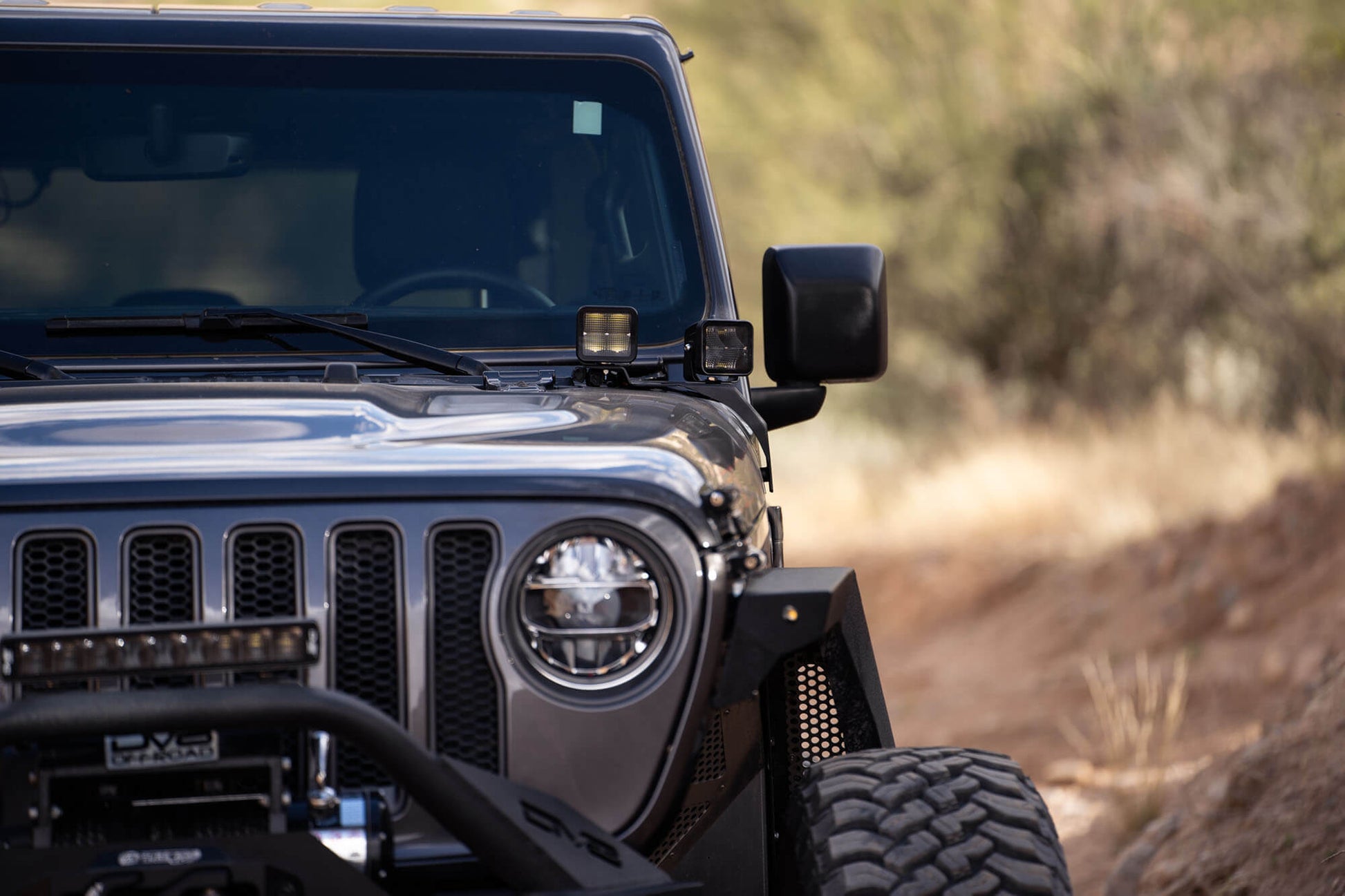 2018 2025 Jeep Wrangler JL JLU Gladiator JT A Pillar Dual Pod Light Mounts DV8 Offroad-7