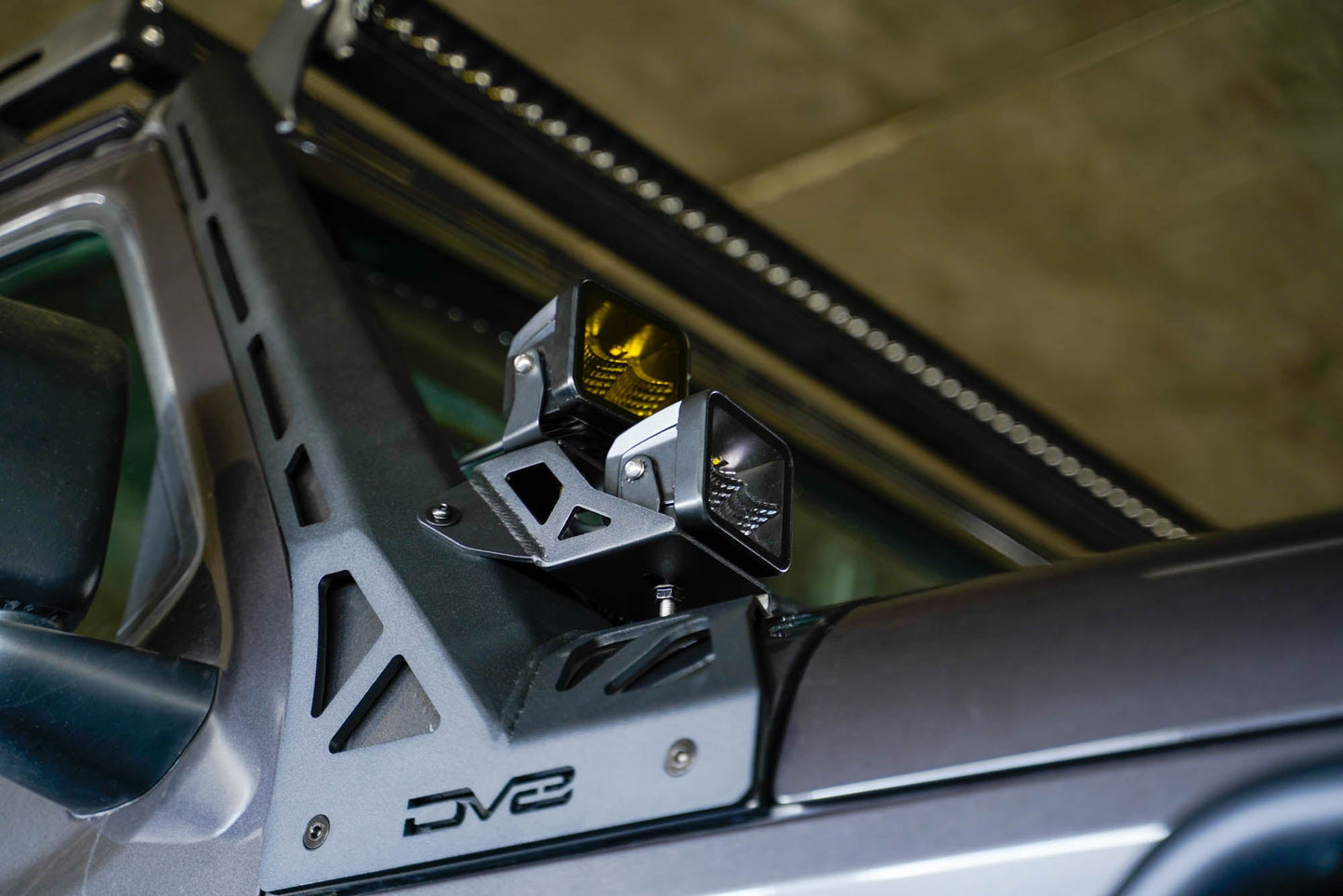 2018 2025 Jeep Gladiator JT Wrangler JL JLU A Pillar Dual Light Pod Mounts DV8 Offroad