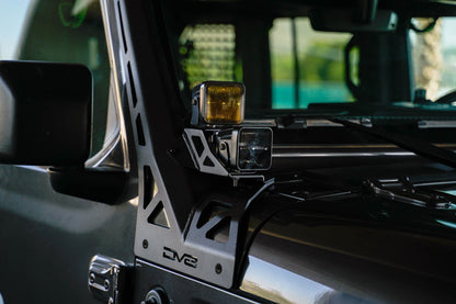 2018 2025 Jeep Gladiator JT Wrangler JL JLU A Pillar Dual Light Pod Mounts DV8 Offroad-3