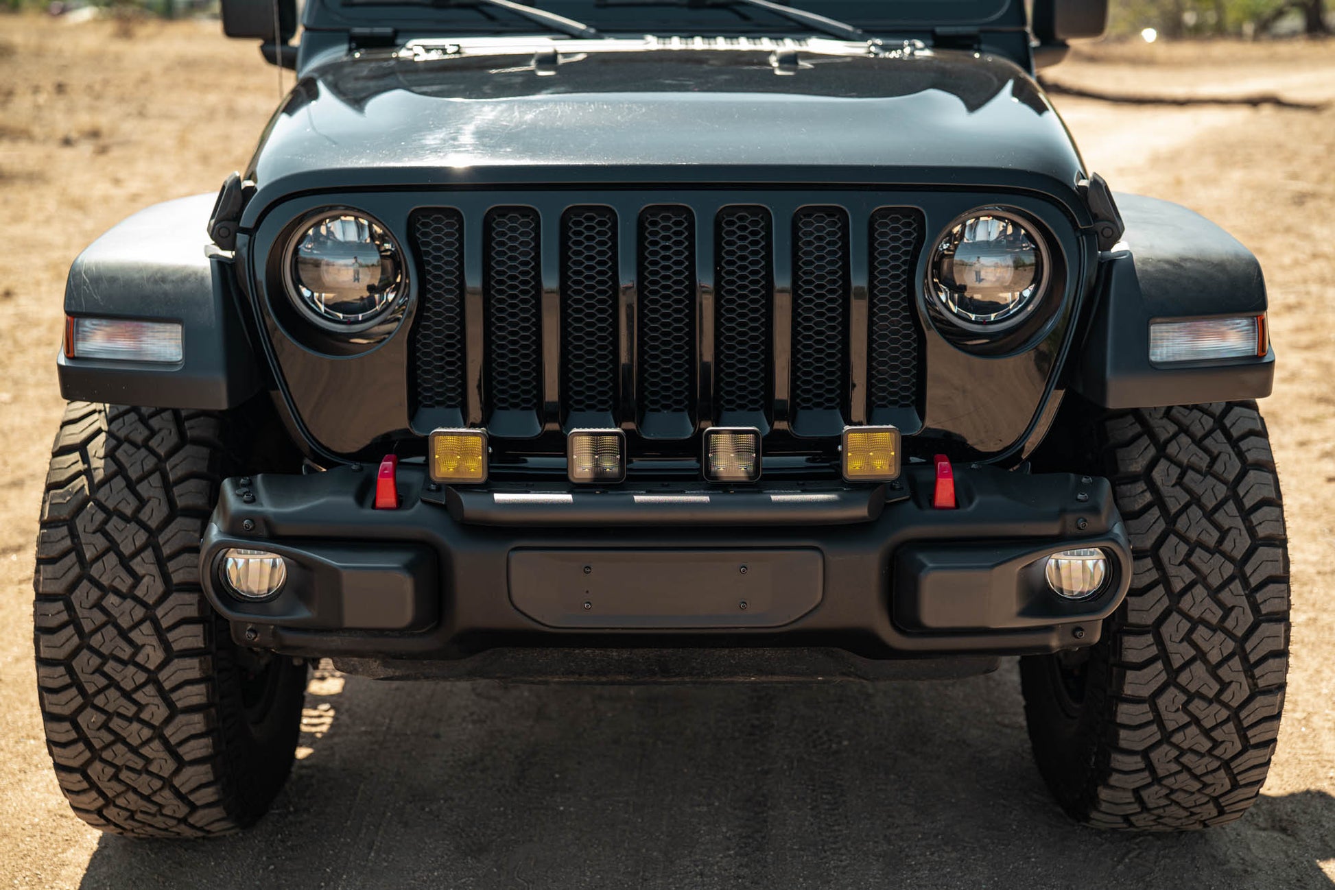 2018 2025 Wrangler JL Push Bar for Mopar Rubicon Steel Bumper DV8 Offroad-3