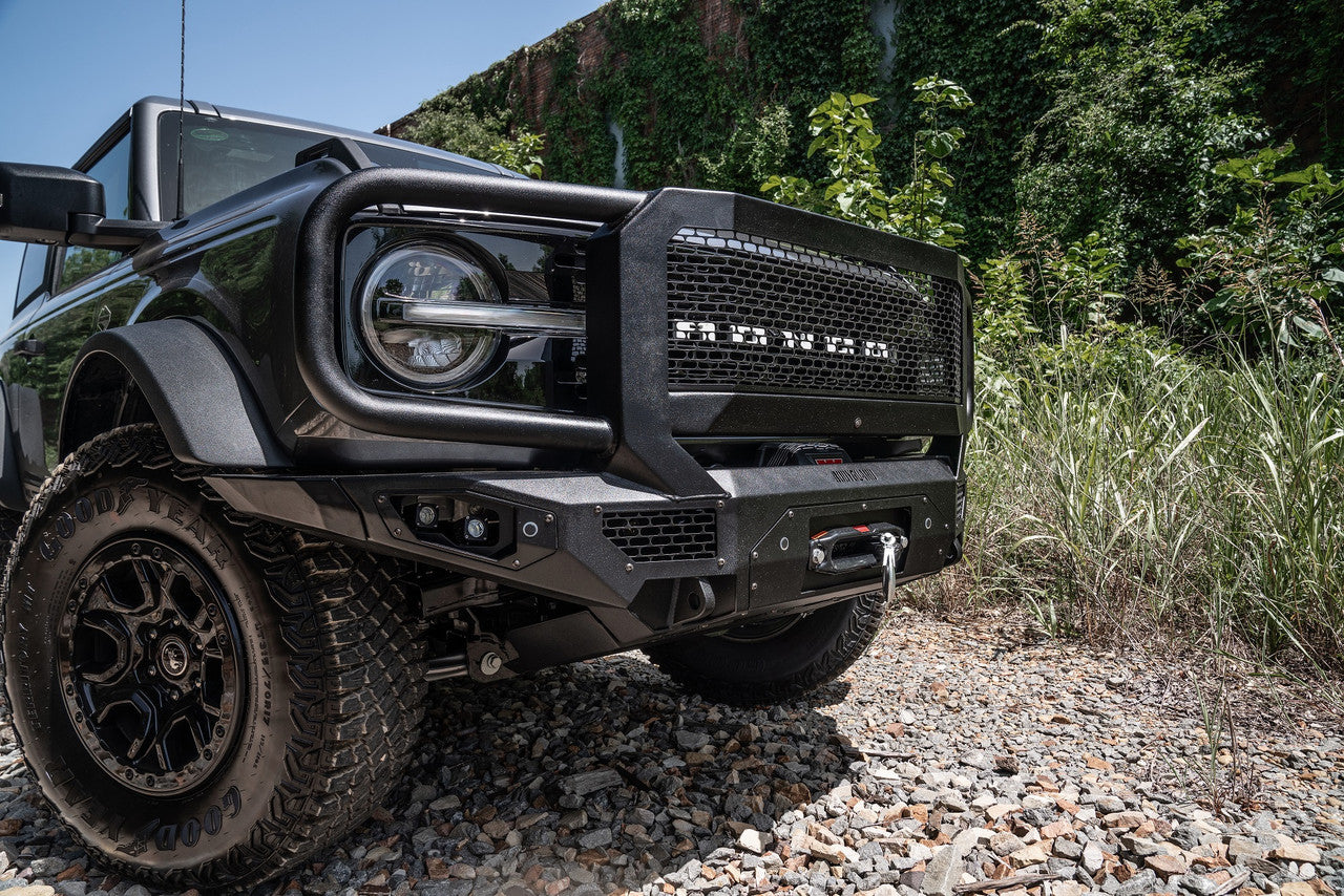 Freedom Front Bumper Extreme For 2021-2025 Ford Bronco Raptor Only Winch Mount Sensor Cutouts With Camera Harness Bodyguard Bumpers-2