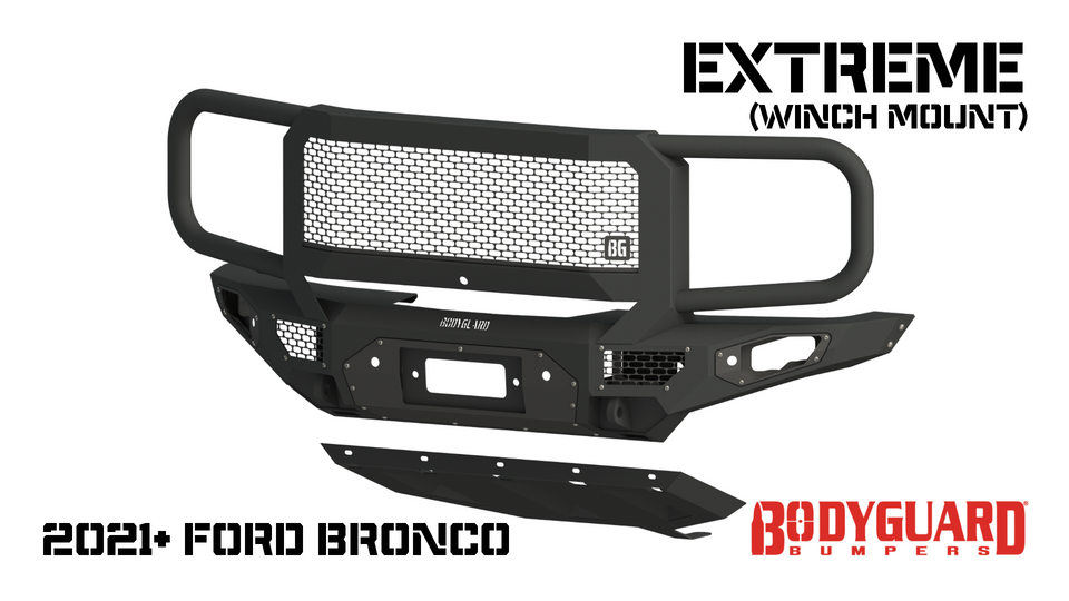 Freedom Front Bumper Extreme For 2021-2025 Ford Bronco Winch Mount Sensor Cutouts No Camera Harness Bodyguard Bumpers