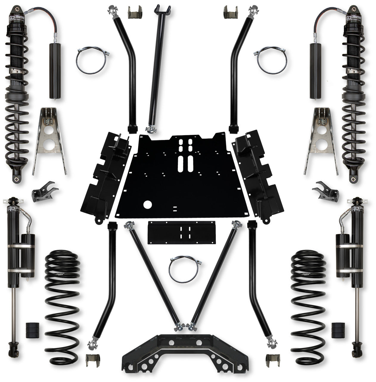 4.5 Inch X-Factor X2 Flat-Belly 4 Inch Stretch Coilover Long-Arm Suspension System For Jeep Wrangler LJ Trail Runner System Stage 1 Rock Krawler