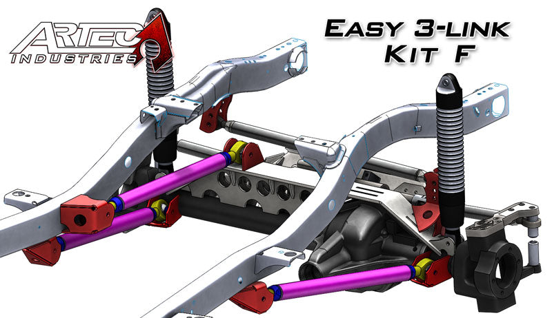Easy 3 Link Kit F for Trusses No Tubing Outside Frame Chevy / Ford 78-79 Front Driver Rear Passenger Artec Industries-2