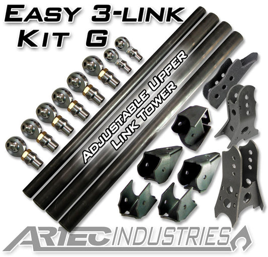 Artec Industries Easy 3 Link Kit G Adjustable Upper link No Tubing Outside Frame Offset Front Driver Rear Passenger Artec Industries