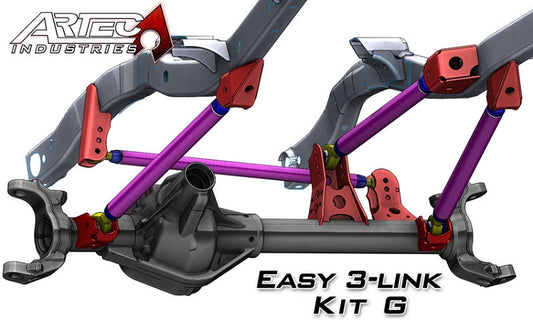 Easy 3 Link Kit G Adjustable Upper link No Tubing Outside Frame Offset Front Driver Rear Passenger Artec Industries-1