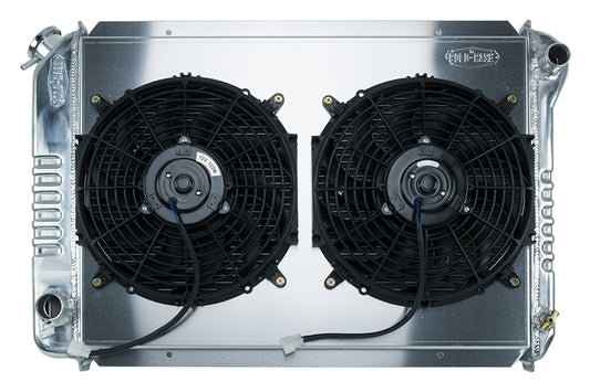 87-93 Mustang Aluminum Radiator 1 InchCore Dual 12 Inch Fans Cold Case Radiators