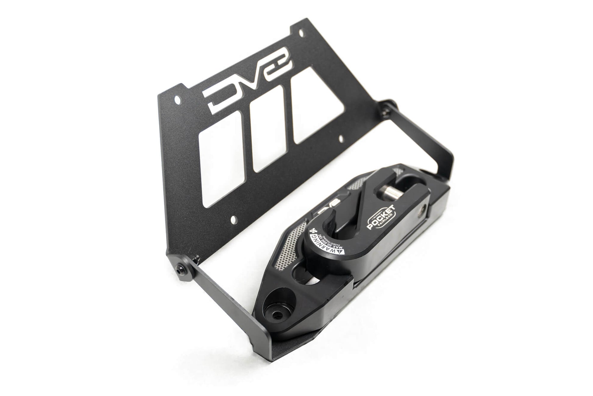 Fairlead Mounted Flip Up License Plate Bracket DV8 Offroad-11