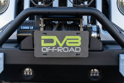 Fairlead Mounted Flip Up License Plate Bracket DV8 Offroad-3
