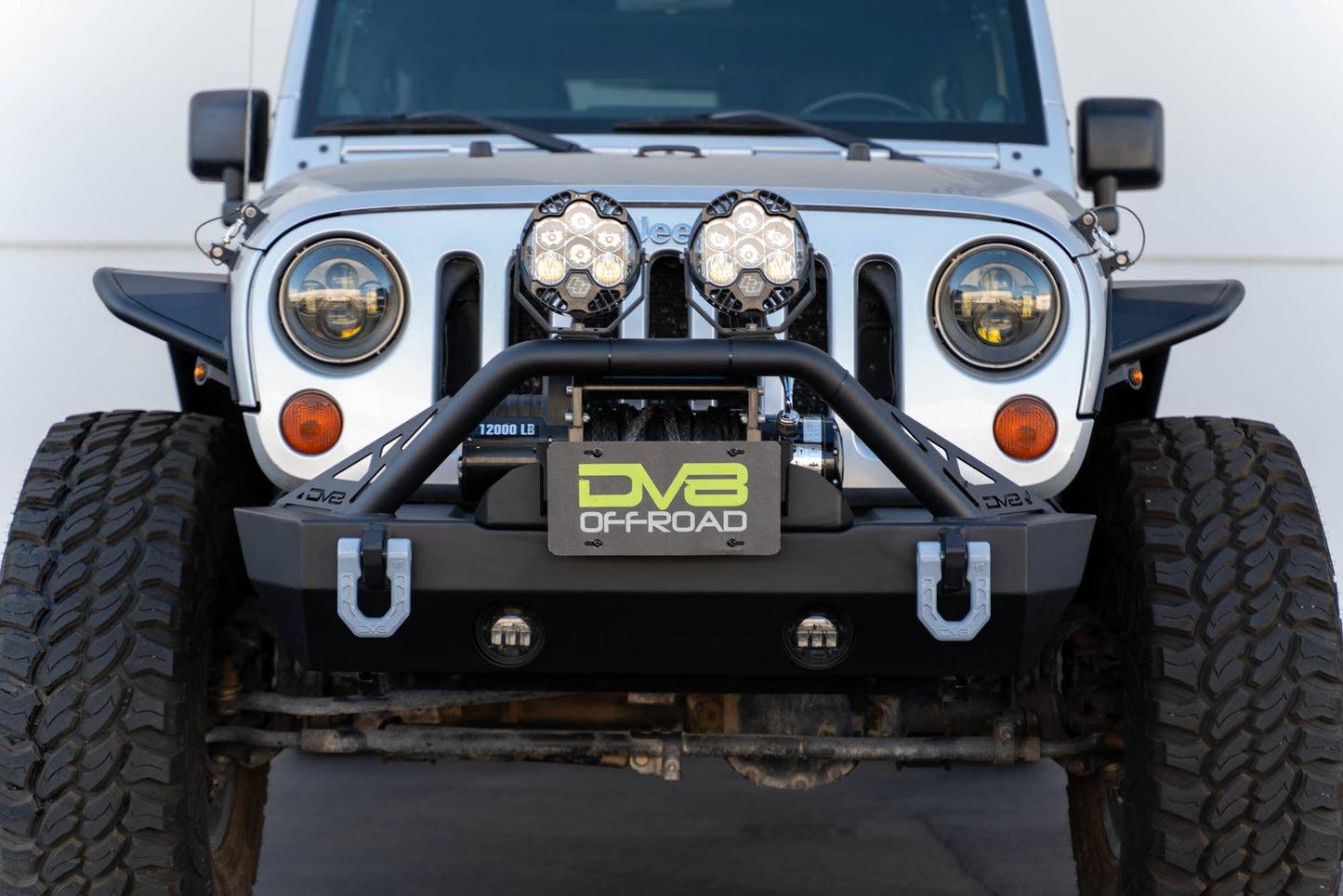 Fairlead Mounted Flip Up License Plate Bracket DV8 Offroad-4