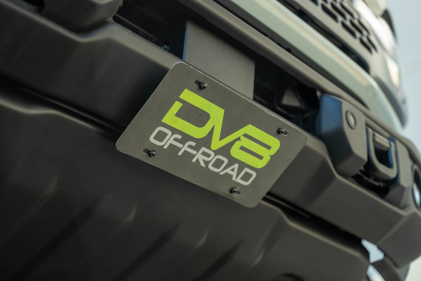 2021 2024 Ford Bronco Capable Bumper Slanted Front License Plate Mount DV8 Offroad-6