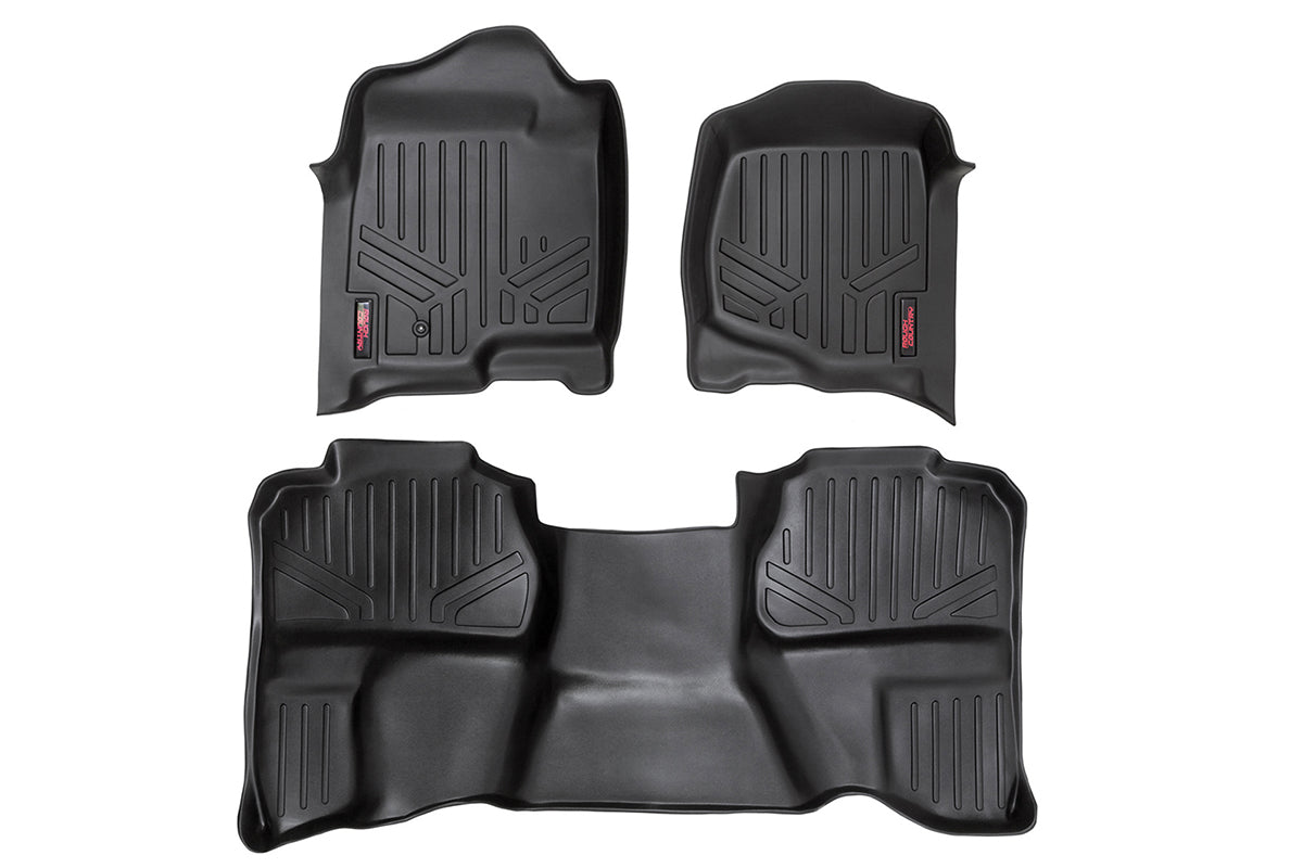 Rough Country Heavy Duty Floor Mats Front/Rear-07-13 Silverado/Sierra 07-14 HD Ext. Cab Rough Country