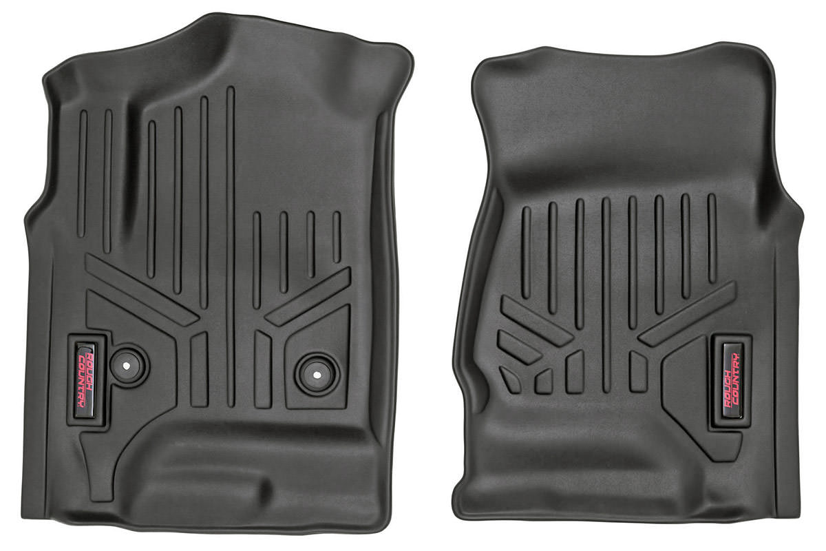Rough Country Heavy Duty Floor Mats Front 14-19 Silverado/Sierra Rough Country
